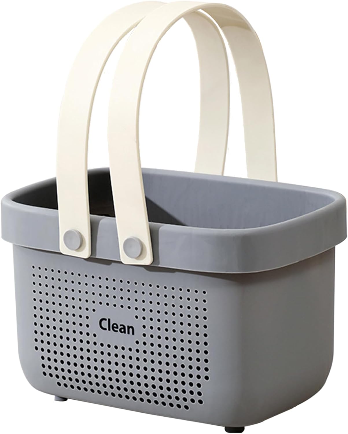 JiatuA Plastic Storage Basket with Handle Portable Shower Caddy Tote Organizer Basket Bin for Bathroom Kitchen Dorm Room Bedroom, Green | Sturdy Drainage Large Capacity Organizer Basket with Silicone Handles for Bathroom Kitchen Bedroom College Dorm
