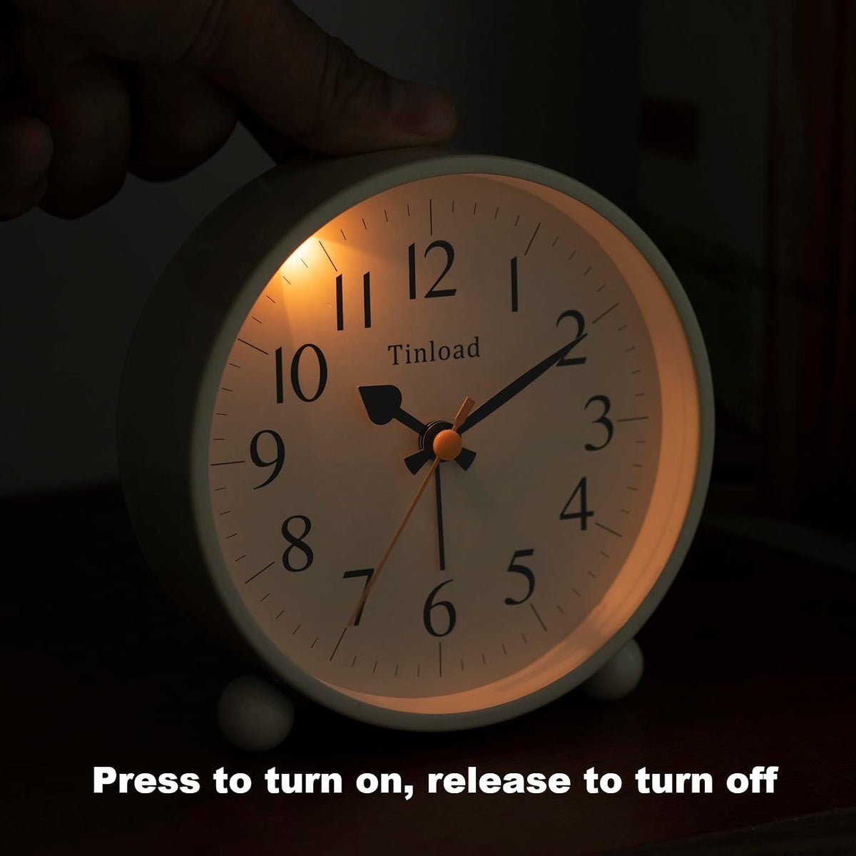 Tinload 4.5" Vintage Retro Analog Alarm Clock, Super Silent Non Ticking Small Clock with Manual Light, Snooze, Battery Operated, for Living Room, Bedroom, Bedside, Desk(Blue)
