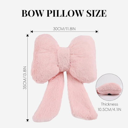 2 Pack Bow Car Headrest Pillows Plush Car Neck Pillows for Travel Driving Office Chair Head Support Cushions, Also Cute Car Decor Accessories (Black)