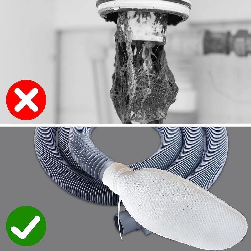 3pcs Washing Machine Lint Catcher- Elastic Cable Tie Design Washer Lint Catcher, Discharge Hose Lint Traps for Washing Machine Hose, Fits All Washing Machines