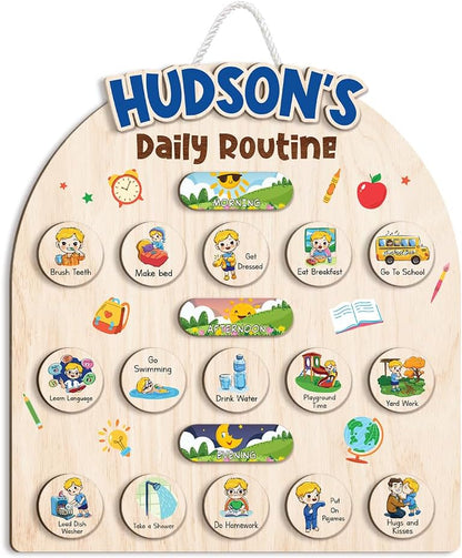 Wooden Chore Chart for Kids, Wooden Daily Routine Chart for Kids, Visual Schedule for Kids, Chore Reward Chart, Bedtime Morning Routine Chart for Toddlers