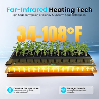 Seedling Heating Mat, 4 Ft, Fits 4 Standard 1020 Trays, 48"