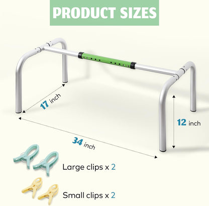 Foldable Blanket Lifter for Foot of Bed Bed Cradel for Feed Sheet Riser Includes 4 Clips | Folds Totally Flat for Effortless Storage,Heigh Adjustable,Aluminum Made