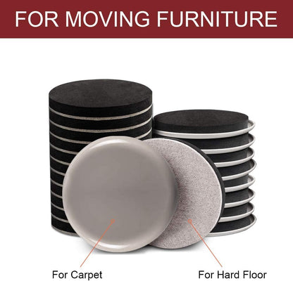 Furniture Sliders, 20pcs-3 1/2” Felt Furniture Sliders for Carpet, Furniture Pads Hardwoods Floors, Heavy Furniture Movers Sliders, Reusable Moving Pads, Floor Protectors for Carpet