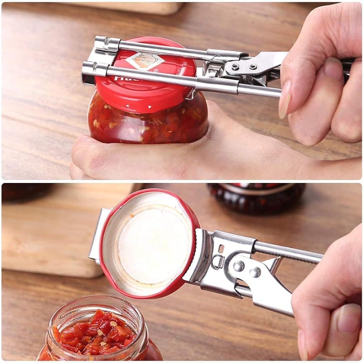 Master Jar & Bottle Opener,Adjustable Multifunctional Stainless Steel Can Opener Jar Lid Gripper,Manual,Kitchen Accessories（Silver）