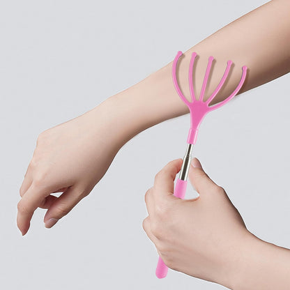 Silicone Back Scratching Tool Extendable Telescopic Back Scratcher Skin Safe Bristle Claw Back Scratcher with Folding Handle