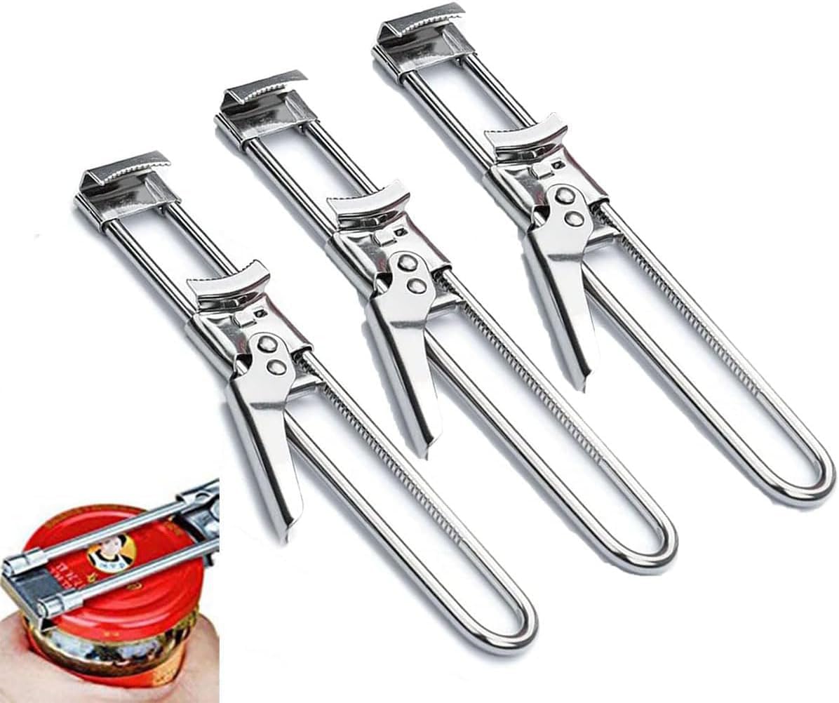 Master Jar & Bottle Opener,Adjustable Multifunctional Stainless Steel Can Opener Jar Lid Gripper,Manual,Kitchen Accessories（Silver）