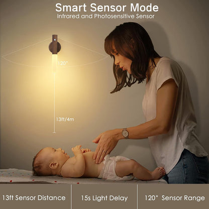 Montford Wall Sconces Set of Two Battery Operated, Motion Sensor Night Light Magnetic Wall Light Rechargeable, Peel and Stick Lights for Hallway