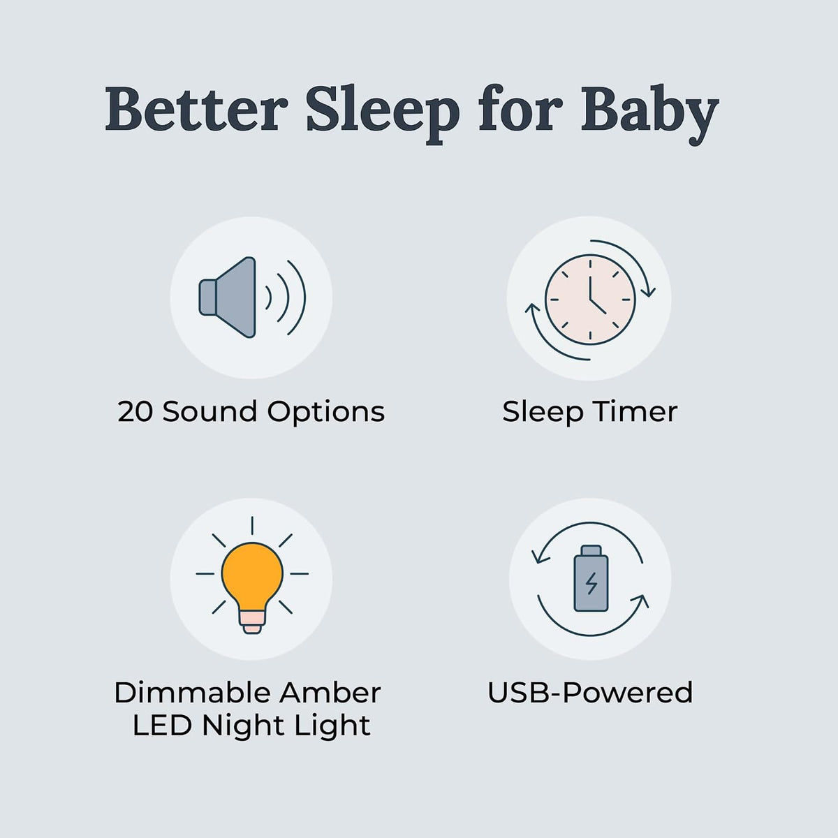 Yogasleep Nod White Noise Sound Machine, With Soft Night Light & Sleep Timer, 20 Sound Options Including Lullabies, Nature & Pink Noise, Sleep Aid For Baby & Adults, Noise Canceling For Office Privacy