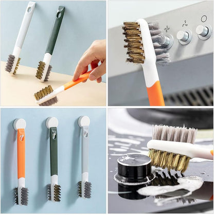 Alipis 3 Pack Gas Stove Cleaner Brush Double Ended Stovetop Cleaning Brush for Gas Burners Wire for Cleaning Pots Range Hood Sink Kitchen Countertops Home Restaurant Use