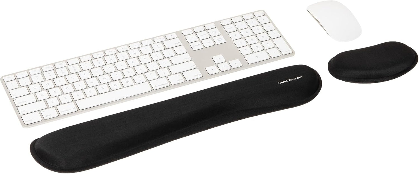 Mind Reader Air-Cloud Memory Foam Armrest Pads, Office & Gaming Chair Arm Rests, Elbow Support with Washable Cover, Black