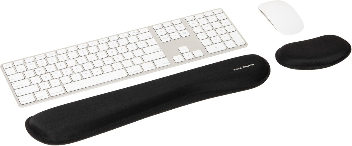 Mind Reader Air-Cloud Memory Foam Armrest Pads, Office & Gaming Chair Arm Rests, Elbow Support with Washable Cover, Black