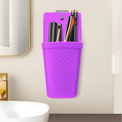 ZAKRA Curling Iron Holder,Heat Resistant Silicone Holder for Flat Iron,Hair Straightener,Hot Hair Tools,Vanity Accessories Organizer.(Grey)