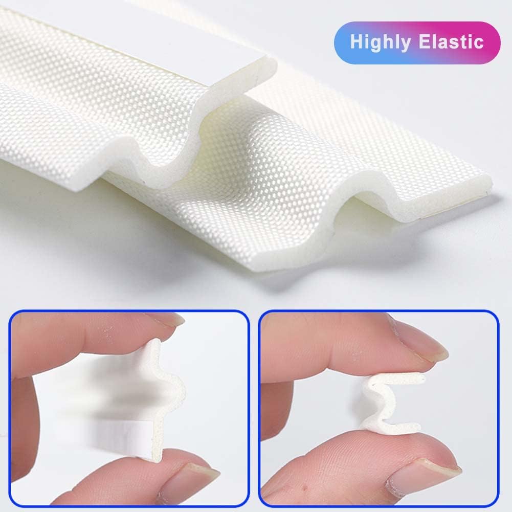 118 Inch Window Draft Stopper Foam Seal Strip Self Adhesive, Window Insulation Tape and Door Side Weather Stripping Soundproof, Door Bottom Sweep Noise Gap Blocker (White, T Shape)