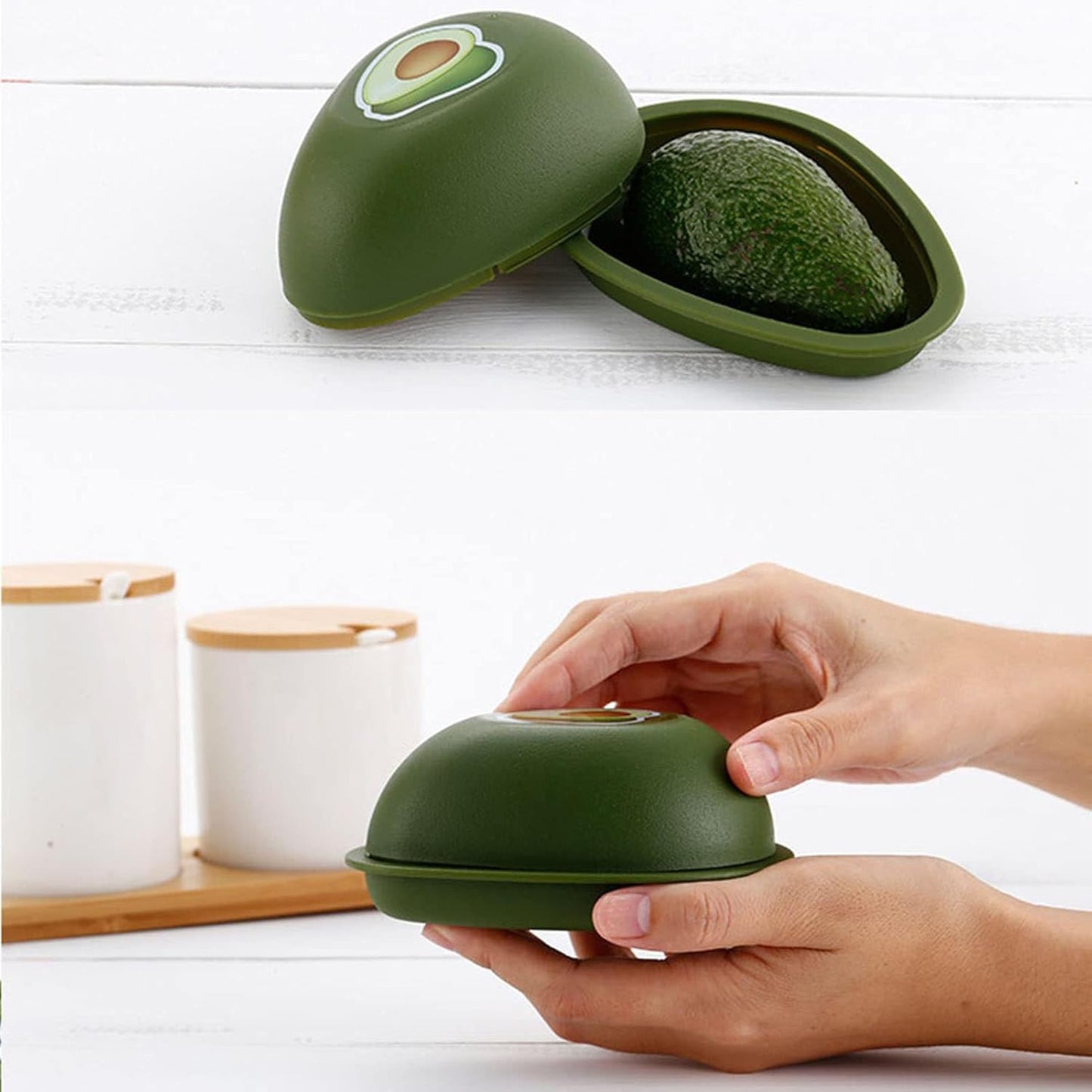 6PCS Fresh Food Savers Vegetable Fruit Shape Containers Set,Reuseable Avocado Lemon Tomatoes Pepper Onion Garlic Storage Keeper Sealing Box Fresh Bowls for Refrigerators