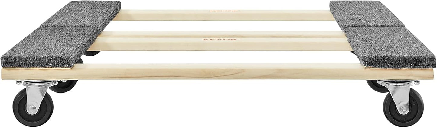 VEVOR Furniture Dolly, 4 Pack 6-Inch Steel Tri-Dolly with 360° PP Swivel Wheels and Non-Slip Cap, 3 Wheels Furniture Lift Mover Tool Set for Moving Heavy Furniture Refrigerator Sofa