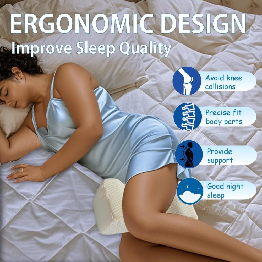 King Mills Plus Size Leg Pillow for Side Sleeping, Extra Large Smooth Spine Alignment Pillow, Side Sleeper Pillow Between Legs for Hip Pain Relief and Sciatica, Two Replaceable Cover | Smooth Spine Alignment, Hip Pain Relief and Sciatica, Two Replaceable