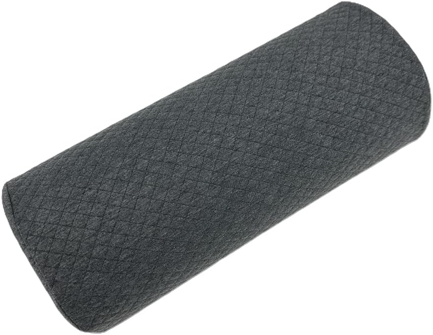 Memory Foam Half Moon Shaped Bolster Pillow for Neck Leg Knee Lumbar Feet Lower Back 16.5x7x4 (Grey)