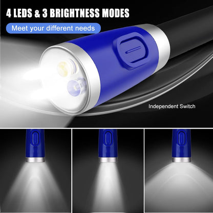 LEDGLE LED Neck Reading Light, Book Light for Reading in Bed, 3 Color Temperatures 6 Adjustable Brightness 1600K 3500K 6000K Flexible Neck Lights for Knitting Reading Crocheting Repairing (Black)