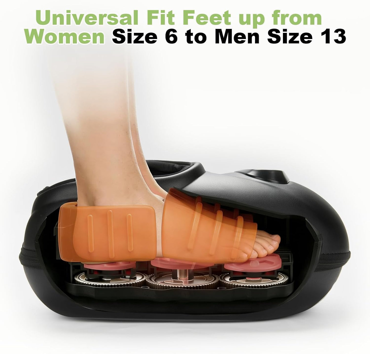 LINGTENG Foot Massager, Heated Foot Massager (Agate Black) | Deep Kneading-Detachable Washable-Home Office Underdesk-Men Women Parent Senior-Birthday Anniversary Christmas Valentine Gift