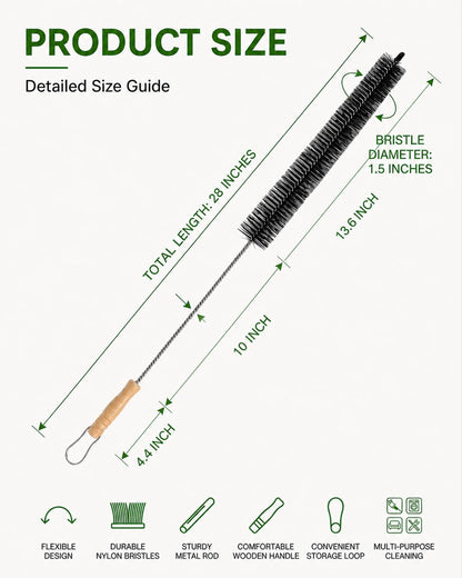 Dryer Vent Cleaner Kit, Bendable Lint Brush 2Pcs, 28 Inches | Bendable design, soft stiff bristles, removes lint and debris, ideal for narrow gaps