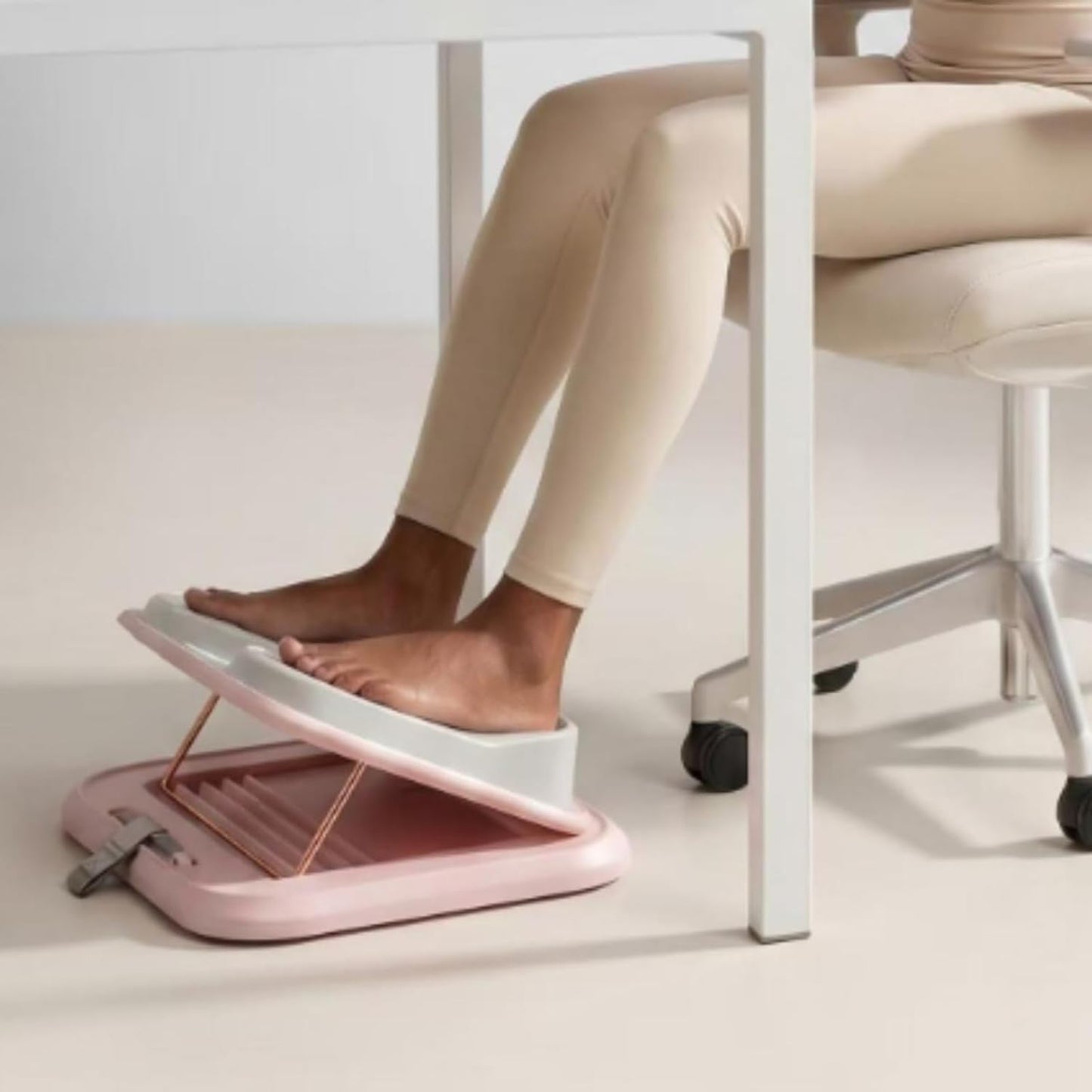 Leg Stretching Board Flexibility Board Calf Stretcher Ankle Stretcher Incline Board with Detachable Cylindrical Handle and Strap Suitable for Home Stretching Gym Mobility, Pink White