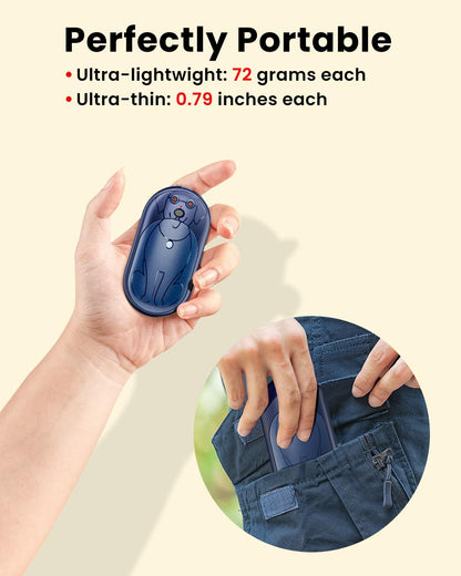 Electric Hand Warmers Rechargeable 2 Pack, 3000Mah*2 Portable Hand Warmer Battery Operated, Fun & Practical & Useful Gifts for Men Chrismas, Outdoor Camping Gifts, Hunting Accessories and Gear