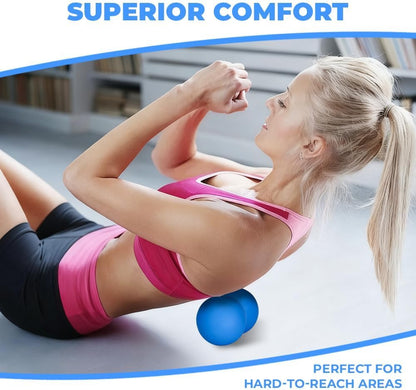 KYKJEYDD Peanut Massage Ball, Double Lacrosse Ball for Trigger Point | Silicone, Deep Tissue & Myofascial Release, for Neck, Back, Feet, Spine, Yoga & Office Use