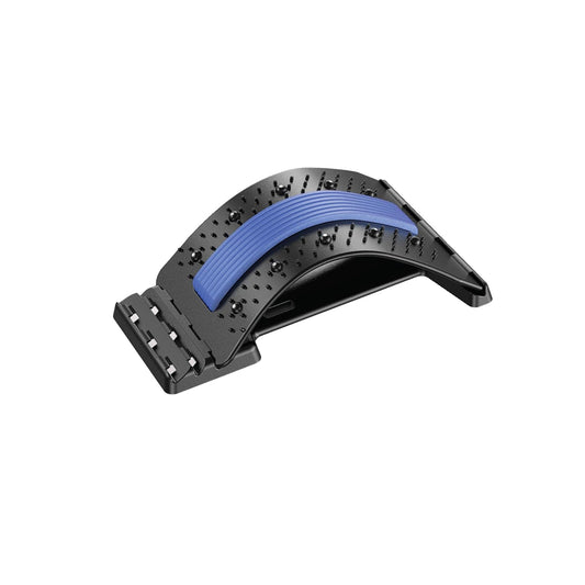 Ergonomic Back Stretcher for Lower back Pain Relief, Lumbar Support with Acupressure Points. Portable Spine Deck and Posture Correction Cracking Device with 4 Adjustable Levels. Back Massager for Scoliosis, Spine Decompression(Blue)