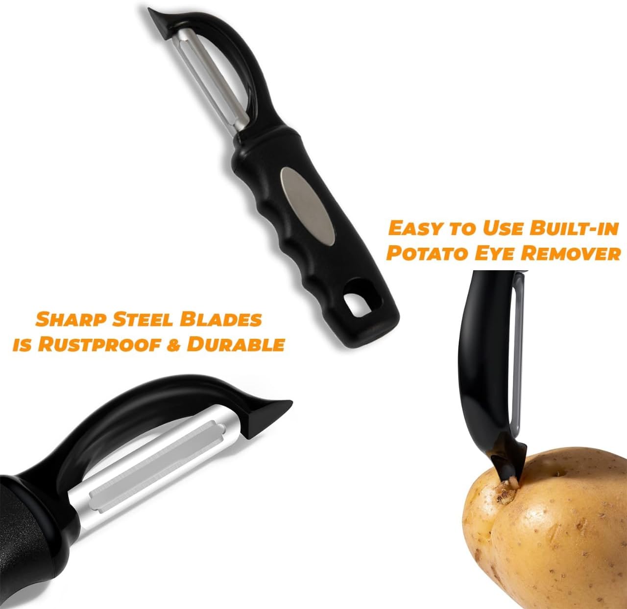 Vegetable peeler for kitchen - Peelers for kitchen stainless steel - Stainless steel left handed Vegetable Peeler- Potato peeler