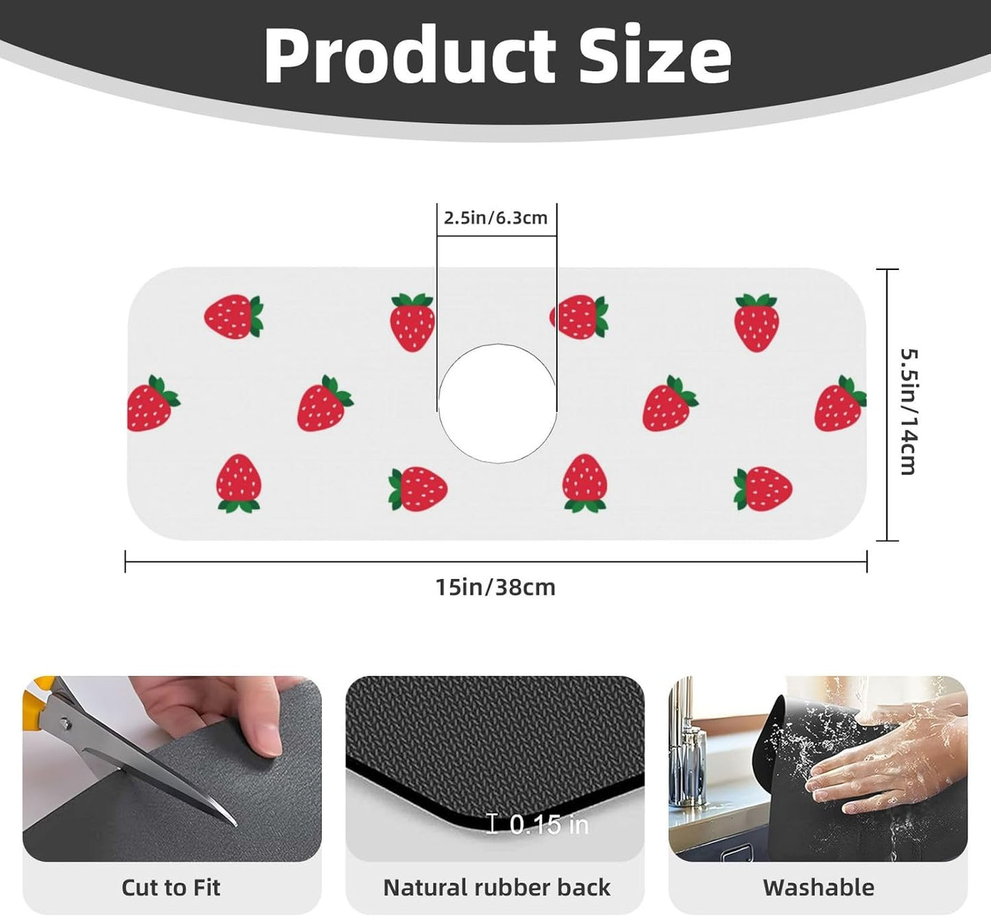 Abstract Flower Blooming Floral Watercolor Kitchen Sink Splash Guard Faucet Mat Super Absorbent Fast Drying Mat Sink Gadgets-Fast Drying Pad Sink Mat For Kitchen Bathroom (15" X 5.5" )