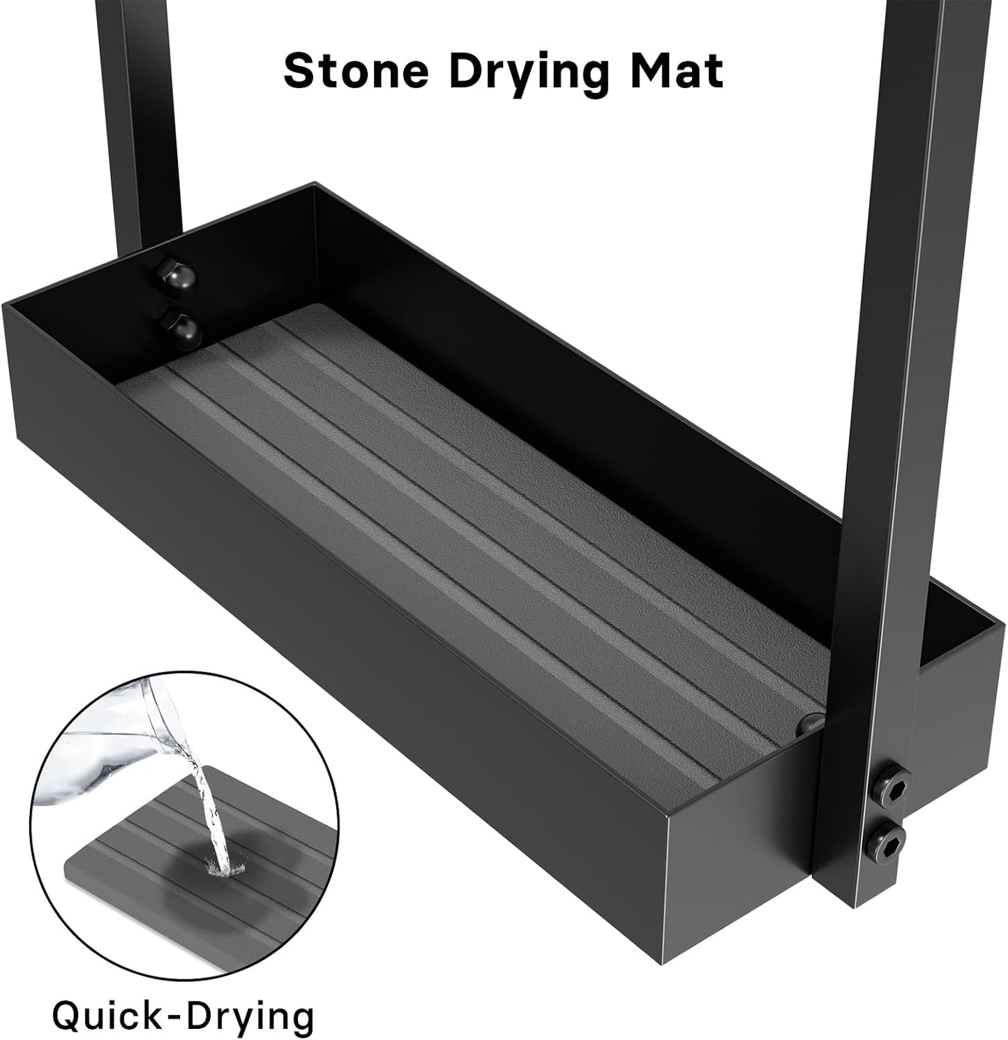 Metal Umbrella Stand with Drying Stone, Fits Compact Small Spaces | Free Standing