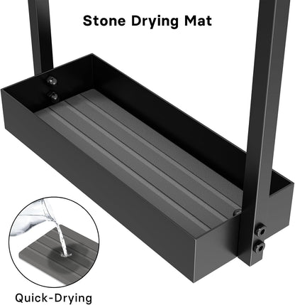 Metal Umbrella Stand with Drying Stone, Fits Compact Small Spaces | Free Standing