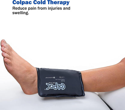 Chattanooga ColPac, Reusable Gel Ice Pack, Cold Therapy for Neck, Shoulder, Upper Back for Headaches, Inflammation, 23" Neck Contour, Blue Vinyl, with a Lumintrail Drawstring Bag