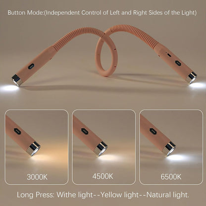 LED Neck Reading Light, 3-Color & 3-Brightness Adjustable Bendable Neck Light, USB Rechargeable Book Light for Reading in Bed, Knitting, Crochet, Camping, Working, Book Lovers Gifts (Black)