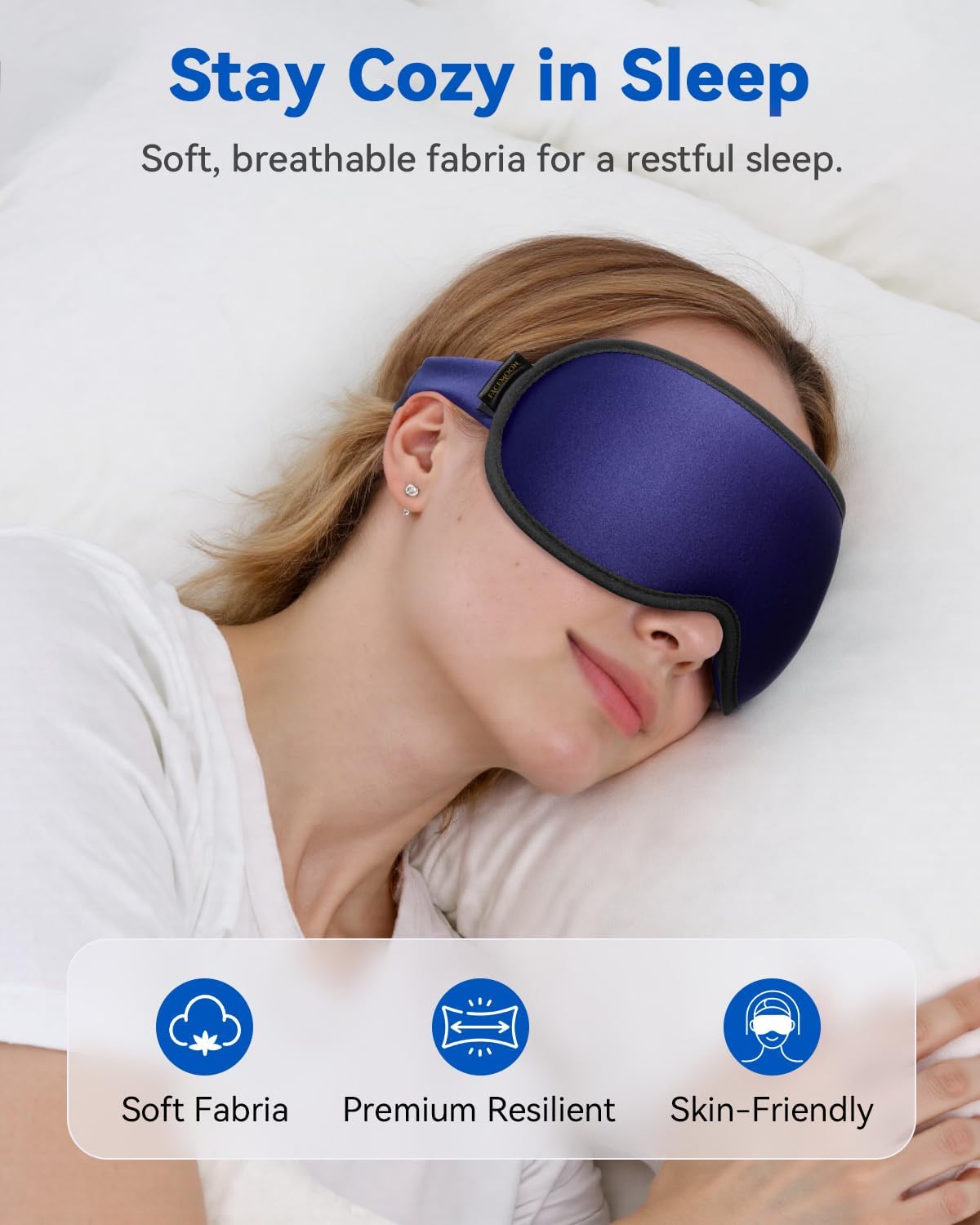 FACEMOON 3D Blackout Weighted Sleep Mask, Airplane Travel & Nurse Essential