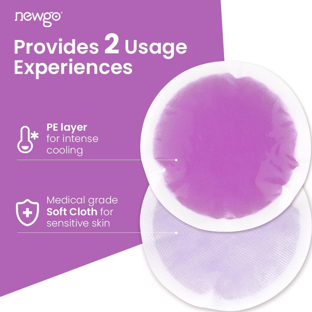 NEWGO Small Ice Packs for Injuries Reusable with Cloth Backing, 6 Packs | FSA Eligible, Round Hot and Cold Gel Pack, Flexible Cold Pack for Face, Toothache, Eyes Pain Relief