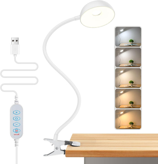 Clip on Light, LED Reading Light for Beds Headboards,5 Color Modes Dimmable