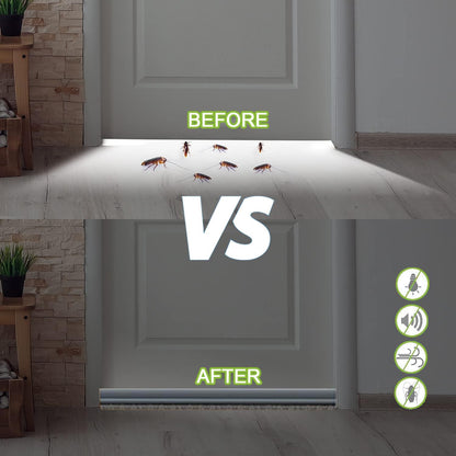 2 PCS Brush Door Sweep, Draft Stoppers Bottom, 2" W x 39" L, Black | No Residue, Strong Adhesive Draft Stopper with Brush for Interior Door, Bottom Seal Strip for Protection Against Bug, Dust