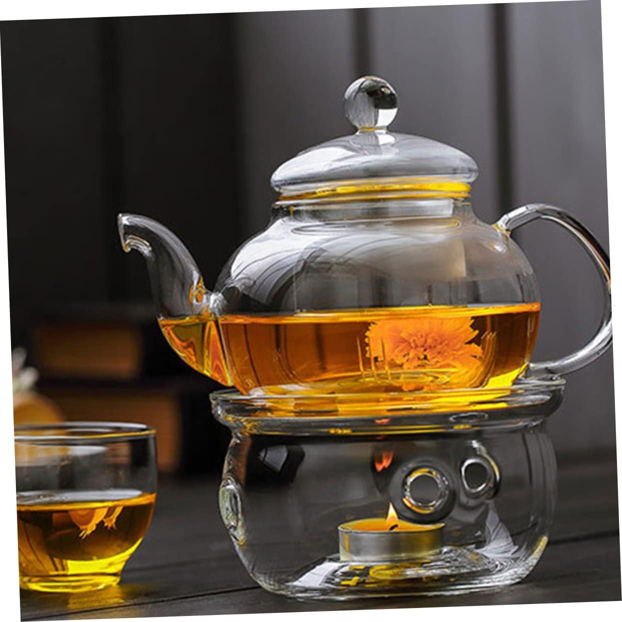 1pc Practical Glass Base for Tea Pot Insulated Heating Kettle Tea Insulation Stove Warmer Teapot