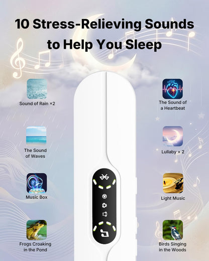 Under Pillow Speaker Bluetooth Bone Conduction– Pillow Speakers for Sleeping with White Noise & Timer, Supports TF Card Portable Under Pillow Speaker for Side Sleepers Sleep Difficulties-Black