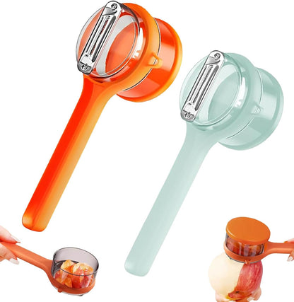 2PCS New Upgrade Fruit & Vegetable Kitchen Peeler with Storage Box -Safe and Efficient Double-Sided Sharp Stainless Steel Blade,Easy to Clean Peeler with Box Storage,Mess-Free Vegetable & Fruit Prep