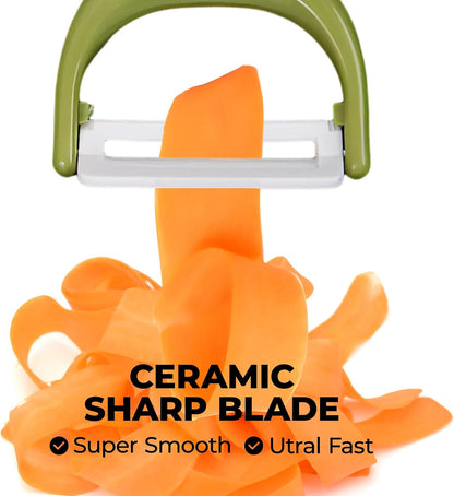 Trez Treamer 6PCS Vegetable Peeler Set with Sharp Blade,Ceramic Apple Peeler Potatoes & Potato Peeler Veggie Peeler Fruit Peeler Carrot Y Peeler Utral Fast Peeling without Rust for Kitchen