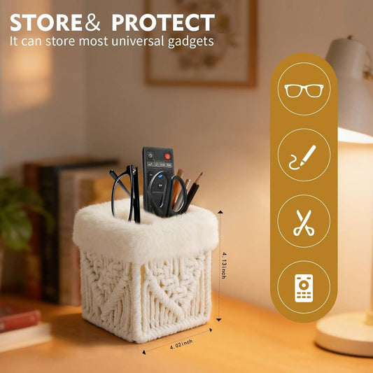 Plush Lined Glasses Eyeglass Holder Stand for Nightstand | Anti-scratch Glasses Stand Case,Cotton Rope Eyeglasses Holder, Storage Organizer for Office Desk