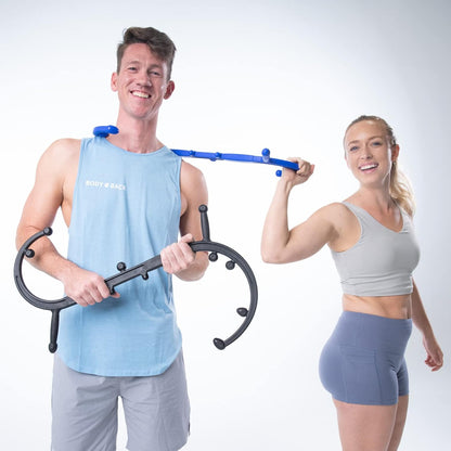 Body Back Buddy Classic Back Massager & Neck Massager for Pain Relief, Blue | USA Made Dual Massage Hooks For Back, Shoulder, And Neck, Muscle Knot Remover For Trigger Point Therapy And Full Body Relief