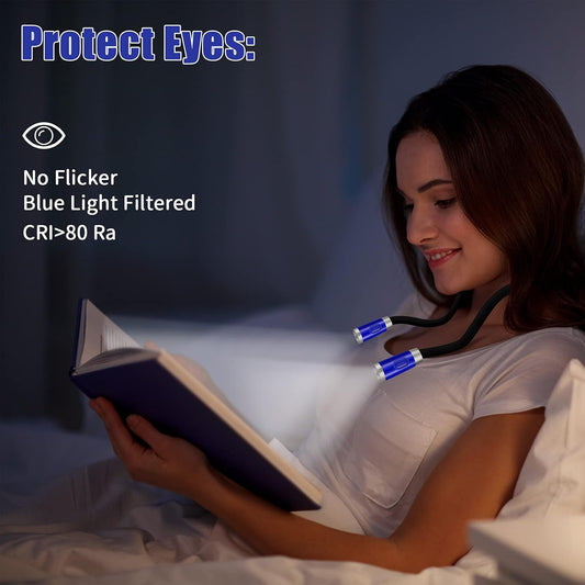 LEDBOLIK Neck Reading Light,Rechargeable Book Light for Reading in Bed