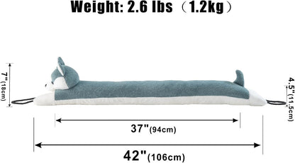 Under Door Draft Stopper Decorative Wind Stopper 36 inch for Door & Window, Weighted Animal Air Draft Stopper for Bottom of Door with Hanging Loops - Brown Dog