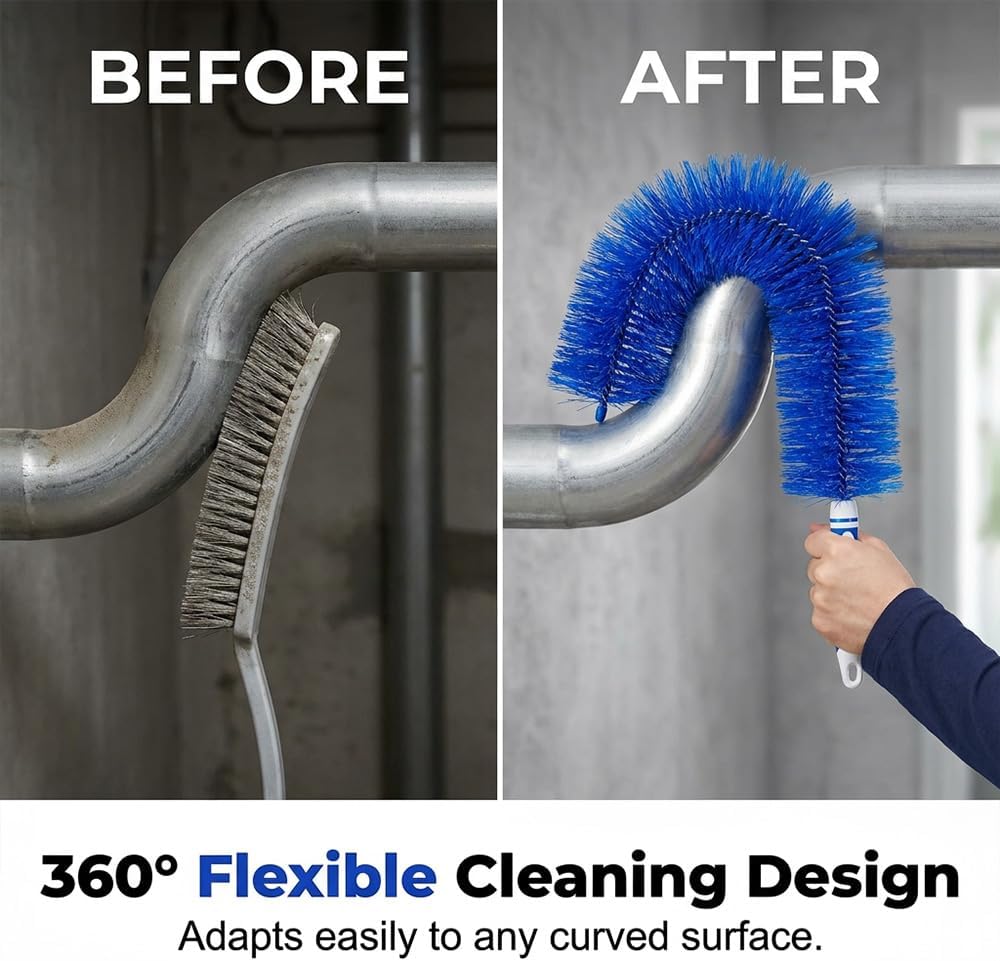 Fan Cleaning Brush, 2026 New Bendable Microfiber Head Dusting Brushes, Reusable Fan Cleaner Brush Dust Remover for Electric Fans, Air Conditioning, Car Vents and Blind，Blue：43cm