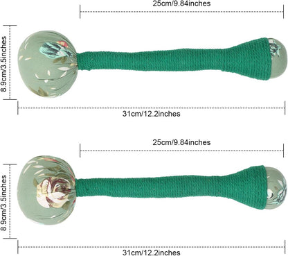 2PCS Herbal Wormwood Lymphatic Drainage Anti Slip Manual Massage Hammer Longer Handle Back Massager for Shoulder, Neck & Muscle Pain Relief (Rose Red/Dark Blue)