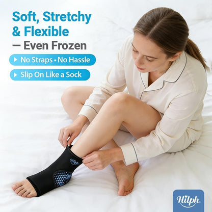 Hilph Plantar Fasciitis Recovery Kit with Foot Ice Pack Wrap & Massage Ball